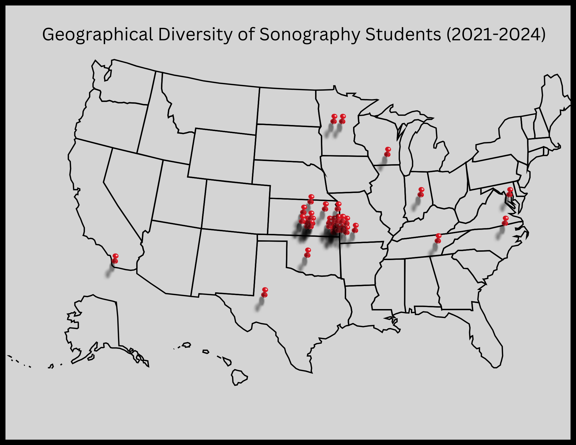 Geographical Diversity of Sonography Students 2021-2024