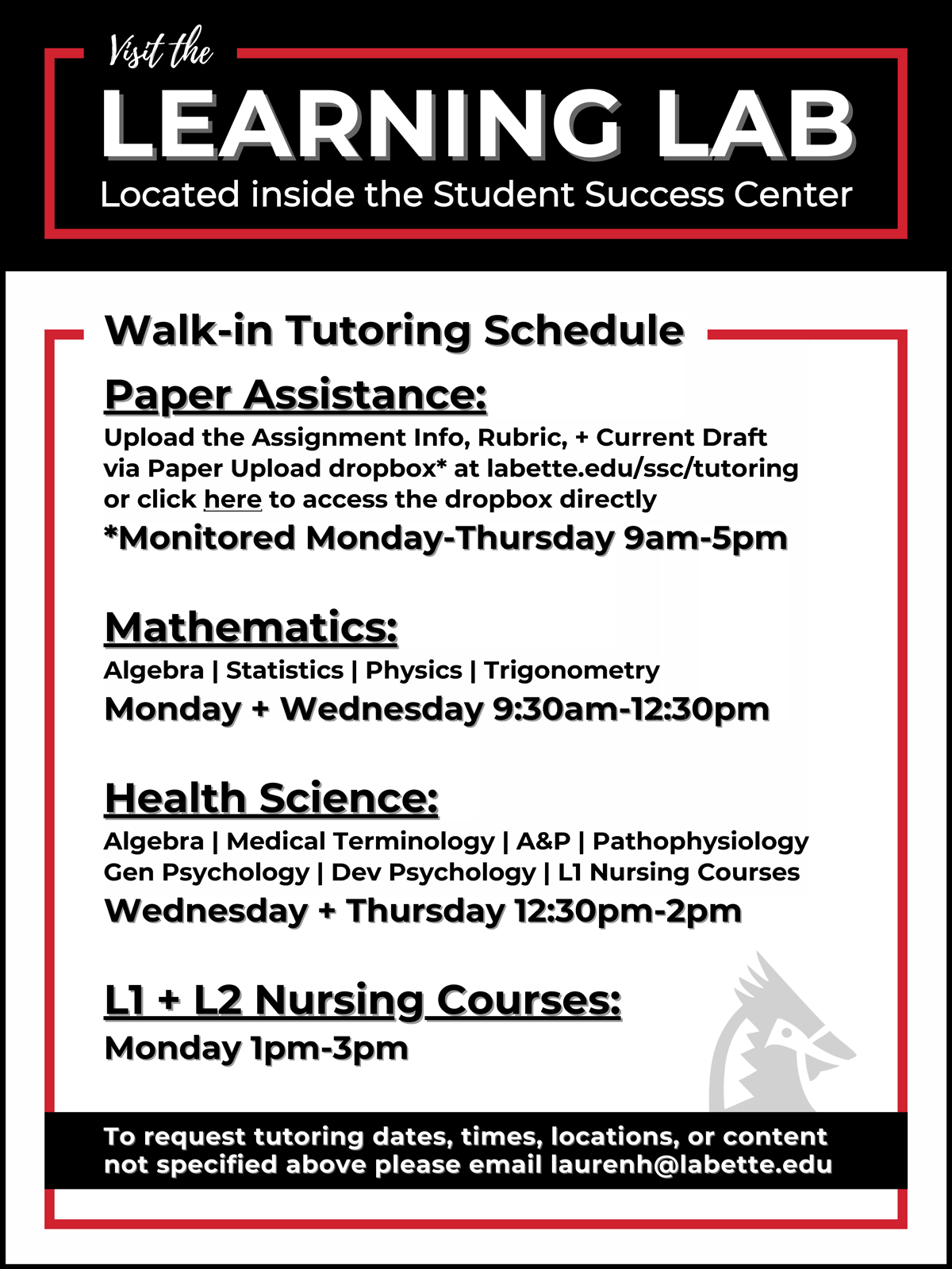 Tutoring Schedule